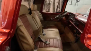 Interior restoration of a 1959 Ford F-100 by Nathan's Body Shop - Custom Leather Seating