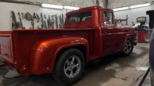 1959 Ford F-100 Pickup - Custom Candy Apple Red Paint Job by Nathan's Body Shop, Franklin NC